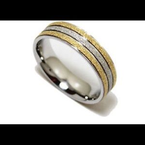 Stainless Steel Glitter Ring