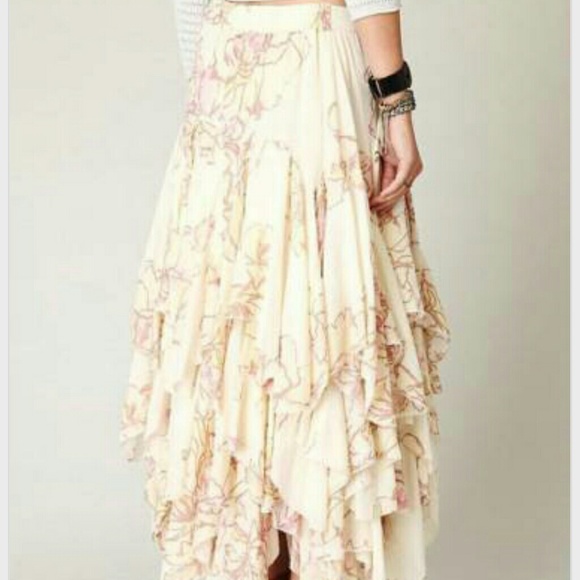 Free People ROUNDED GODET MAXI SKIRT - Picture 3 of 4