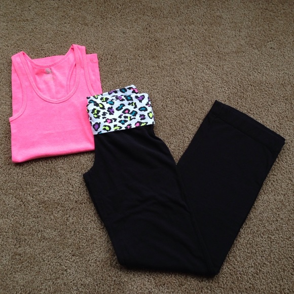 SO Tops - Pink Tank + Yoga Pants Set