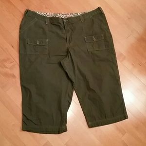 Plus Size Grey Khaki Capris
