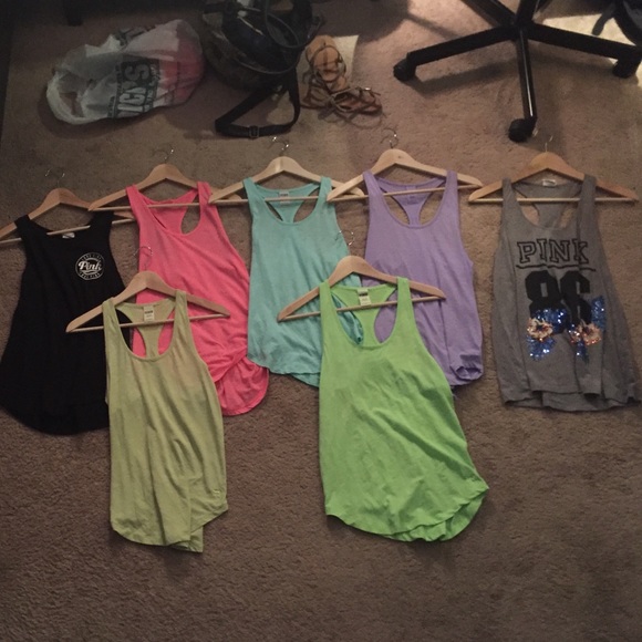 PINK Racer Back Tanks