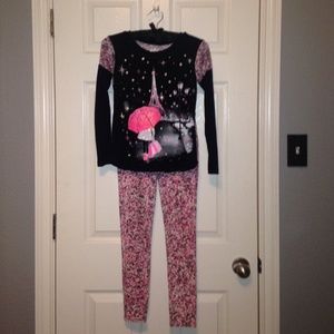Justice Girls Eiffel Tower Shirt & Jeggings 8