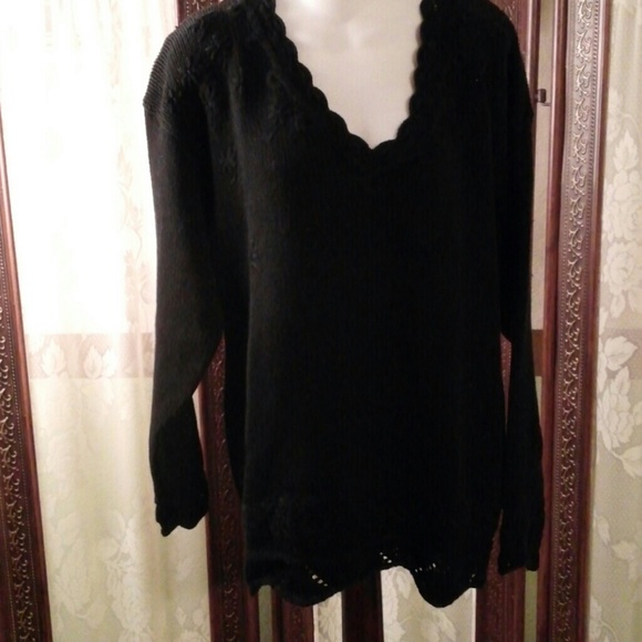 express tricot Sweaters - Black knit cotton sweater