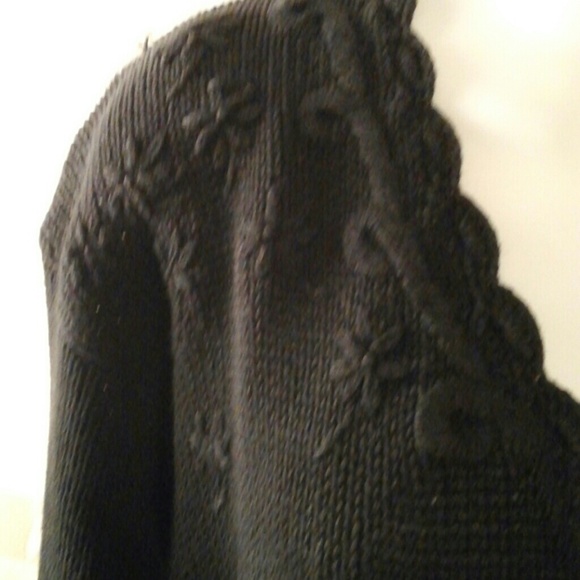 Black knit cotton sweater - Picture 2 of 4