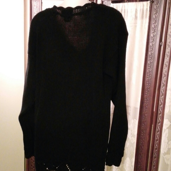 Black knit cotton sweater - Picture 3 of 4