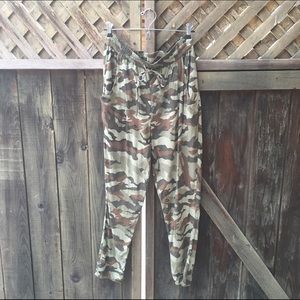 Camo silk pants!