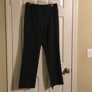 Navy blue, pin stripes dress pants.