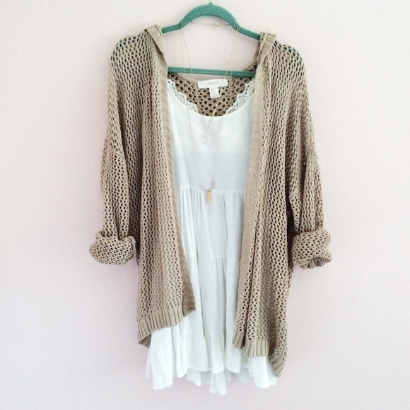 f21 open knit oversized cardigan