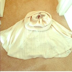 Oversized cowl neck poncho