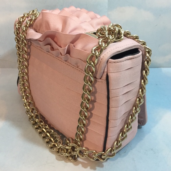 NEW KATE SPADE WEDDING PINK SATIN RUFFLED BAG - Picture 2 of 8