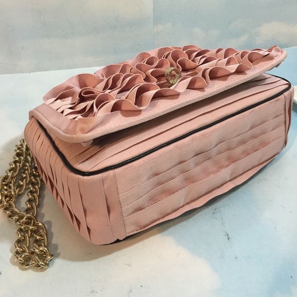 NEW KATE SPADE WEDDING PINK SATIN RUFFLED BAG - Picture 3 of 8