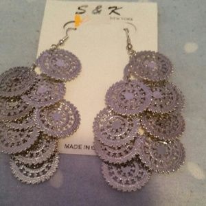 New gray ruffle earrings for her for sale asap!!