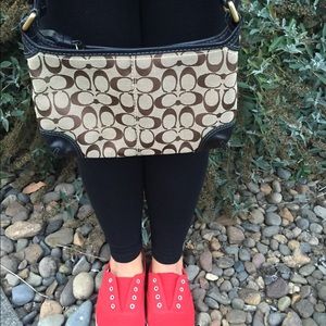 LIKE NEW Coach Signature Buckle Flap Shoulder Purse