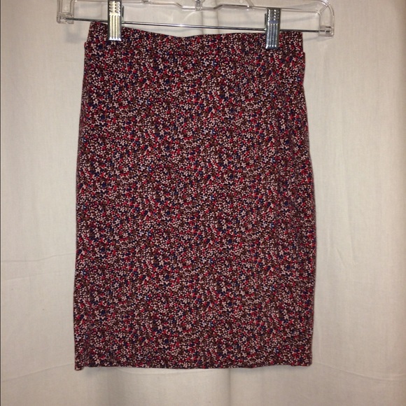 Pink/red/blue floral pencil skirt