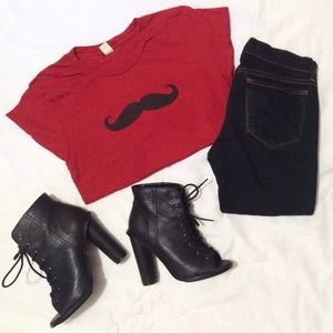 Red Mustache Tee Shirt