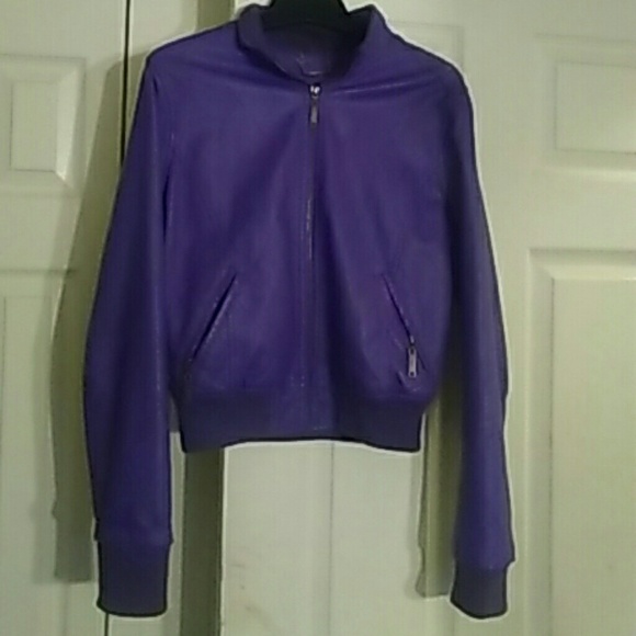 A Cute Purple Leather Jacket For The Cold..?? - Picture 1 of 2