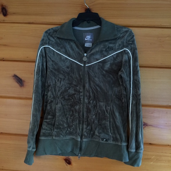 Nike Sweaters | Full Zip Velour Jacket Sweater M | Poshmark