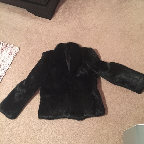 100% rabbit Fur black jacket
