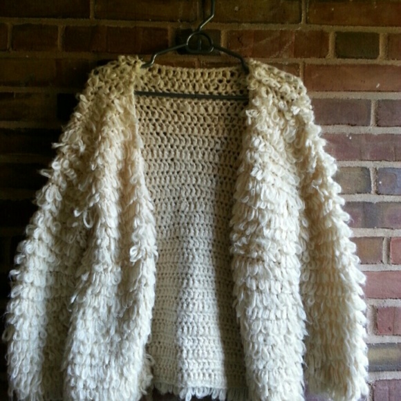 Sheinside Fuzzy Shag Cardigan