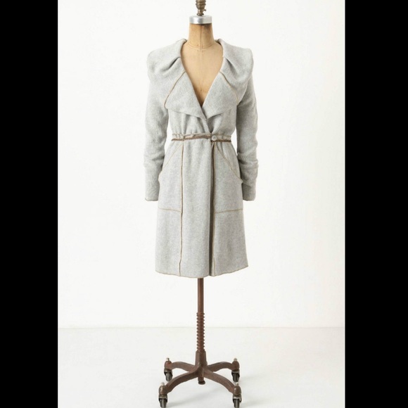 Anthropologie gray Shawl Collar Sweater Coat NWT S - Picture 3 of 4