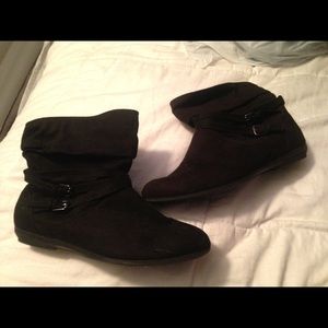 Lower east side black suede like ankle boots