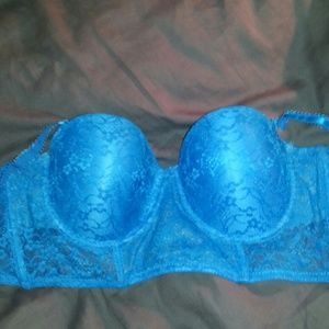 Blue Lacey Bra