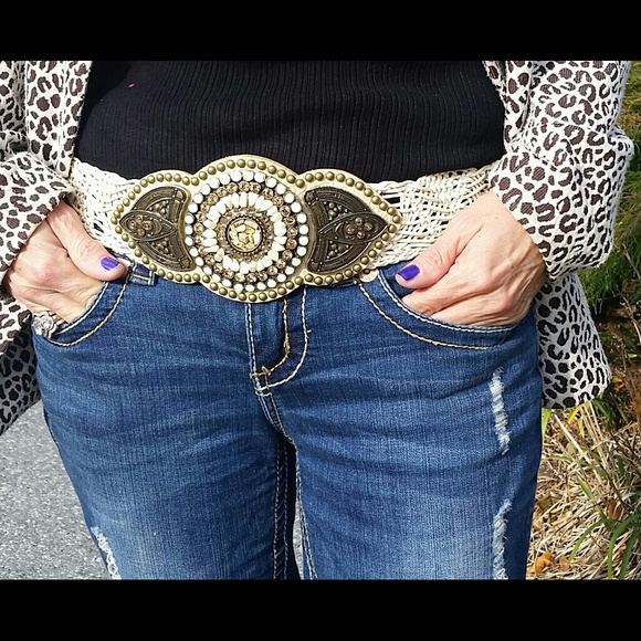 Gorgeous Smokey topaz beaded island belt