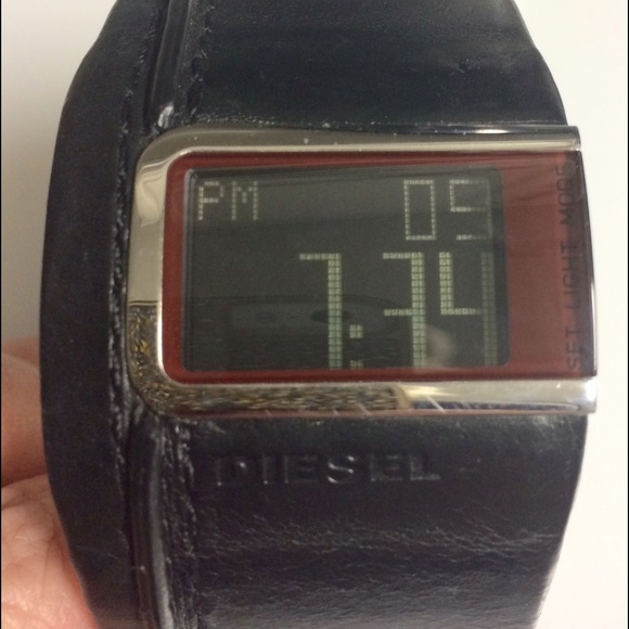 Black Leather Diesel Watch