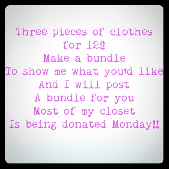 Three pieces of clothing for 12$