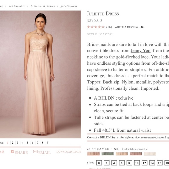 Anthropology Bridesmaid Dress