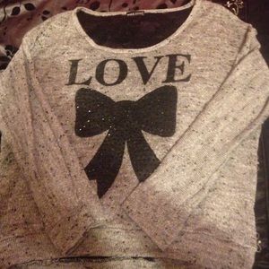 Sweater "love" gray and black