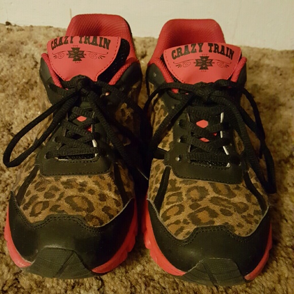 Crazy Train cheetah tennis shoes