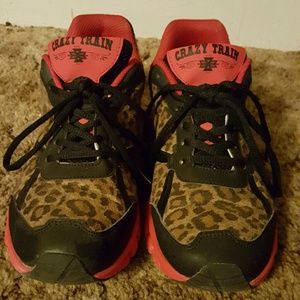 Crazy Train cheetah tennis shoes