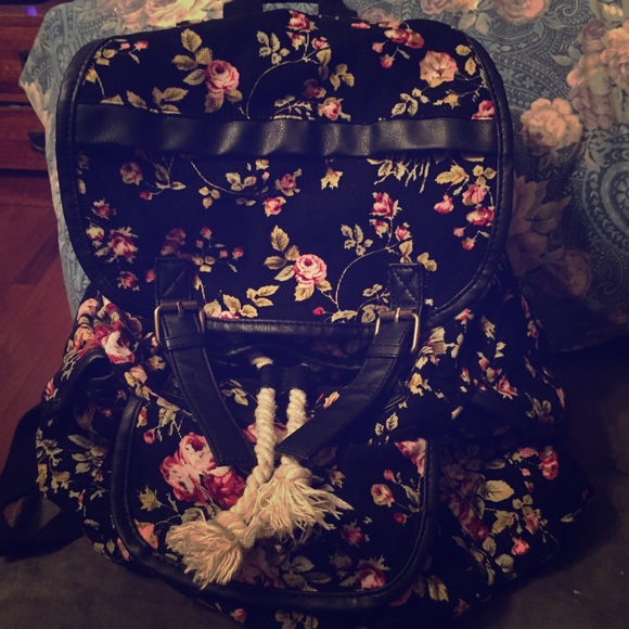 Black Poppy Corderoy purse/backpack
