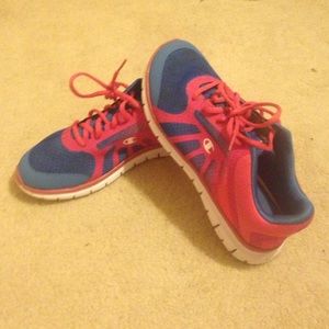 Running shoes blue and pink