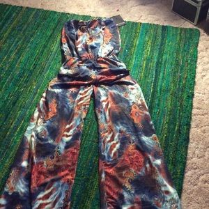 Strapless multicolored jumpsuit