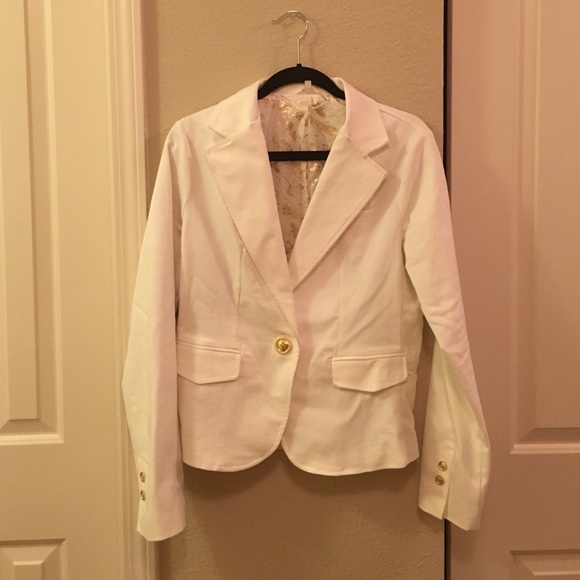 White and gold blazer
