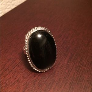 Black stone ring
