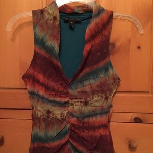 V-neck watercolor look tank top