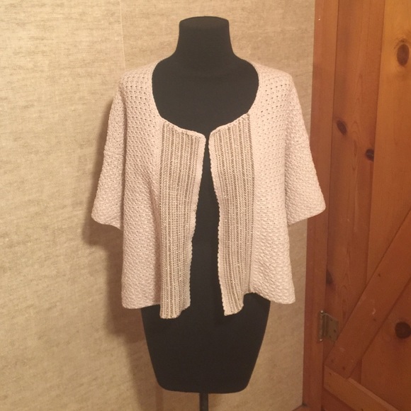 Cropped cream and gold sparkle detail sweater