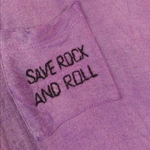 Tie-Dyed Brandy Melville 'Save Rock and Roll' Tee
