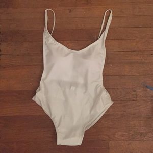 White one piece bathing suit