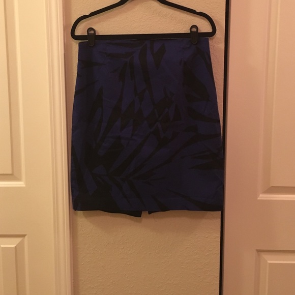 Blue and black business skirt.