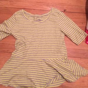 Yellow/Gray Striped Top