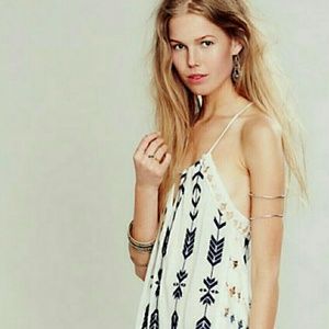 *SOLD*  Free People Peace and Arrows Open Bk Tunic