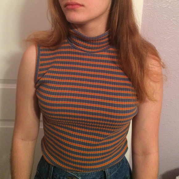 Vintage ribbed turtleneck sweater tank