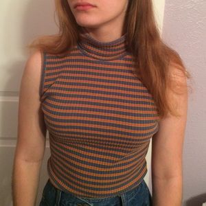 Vintage ribbed turtleneck sweater tank