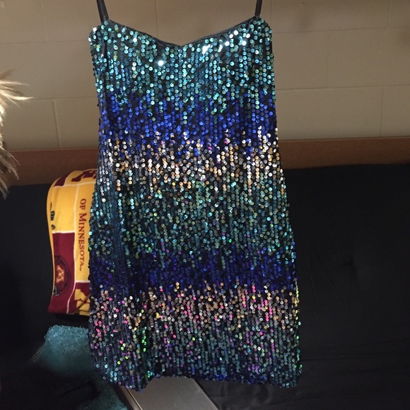 Deb strapless sequin dress
