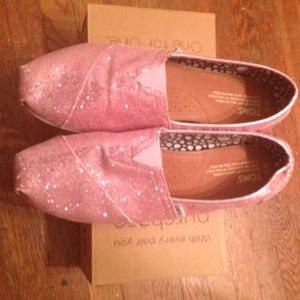 Pink Glitter Toms