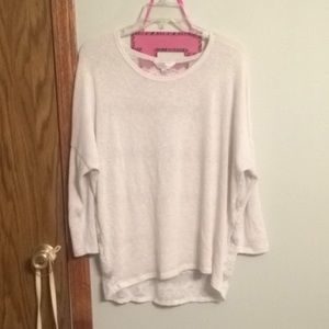 Basic white sweater with lace back